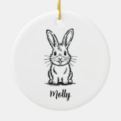 Personalized Bunny Christmas Keramisch Ornament (Achterkant)