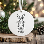 Personalized Bunny Christmas Keramisch Ornament