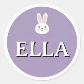 Personalized Bunny Name Sticker – Cute Design  (Devant)