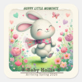 Personalized Bunny Party Stickers (Voorkant)