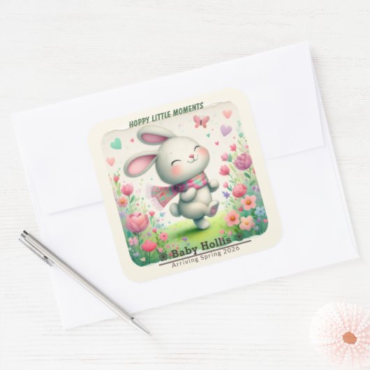 Personalized Bunny Party Stickers (Enveloppe)