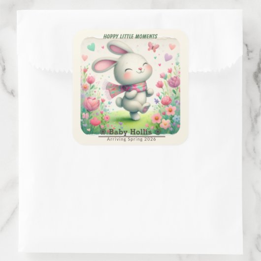Personalized Bunny Party Stickers (Sac)