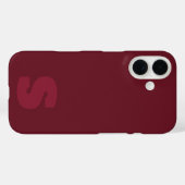 Personalized burgundy initial iPhone / iPad case (Achterkant (horizontaal))