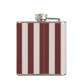 Personalized Burgundy & Ivory Stripe Heupfles (Achterkant)