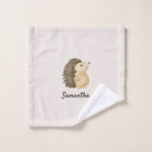 Personalized Burp Cloth with Hedgehog Design (Gant de toilette)