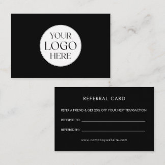 Personalized Business Logo Simple Referral Card Visitekaartje