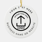 Personalized Business Logo Text QR Code Christmas Keramisch Ornament (Voorkant)