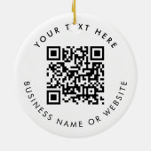 Personalized Business Logo Text QR Code Christmas Keramisch Ornament (Achterkant)