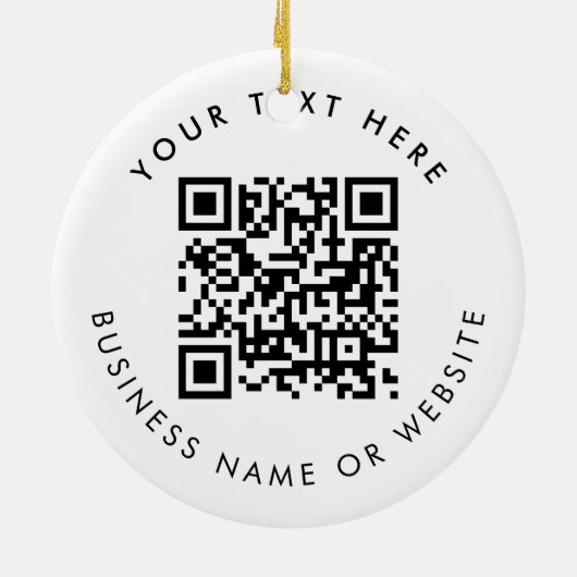 Personalized Business Logo Text QR Code Christmas Keramisch Ornament (Achterkant)