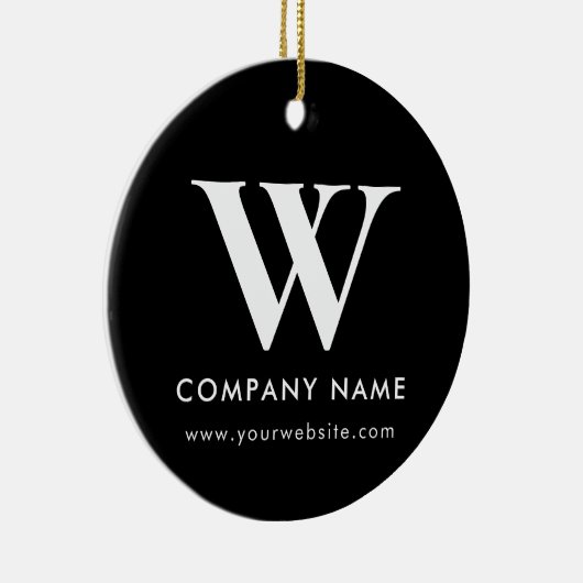 Personalized Business Monogram Logo Website Keramisch Ornament (Rechts)