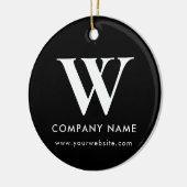 Personalized Business Monogram Logo Website Keramisch Ornament (Links)