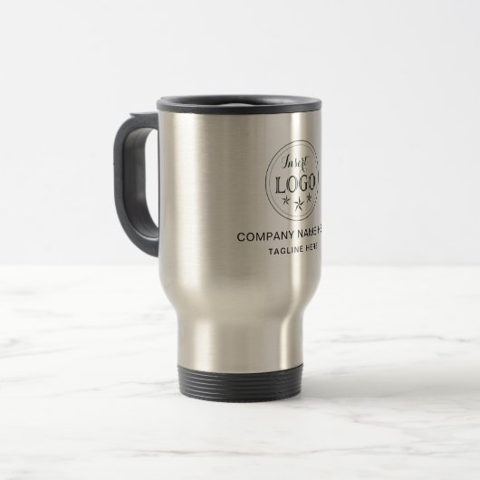 Personalized Business Travel Mug with Info Reisbeker (Voorkant links)