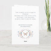 Personalized Butterfly Funeral Program Template Kaart (Achterkant)