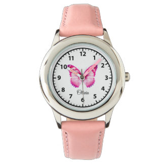 Personalized Butterfly Kids' Watch for Girls Horloge
