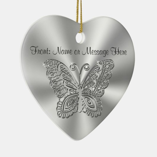 Personalized Butterfly Ornament 2 Sided Your Text (Rechts)