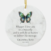 Personalized Butterfly Saying Memorial Keramisch Ornament (Voorkant)