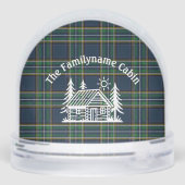 Personalized Cabin Snow Globe with Green Tartan  (Arrière)