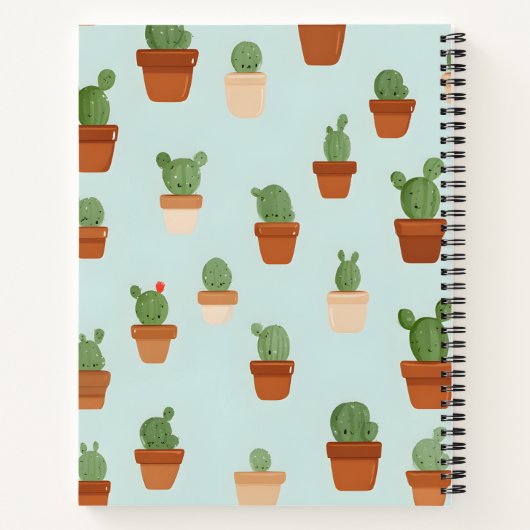 Personalized Cactus with Terracotta Pots Notitieboek (Achterkant)