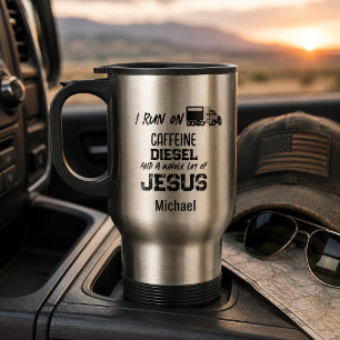 PERSONALIZED Cafeïne Diesel En Jezus Grunge Reisbeker