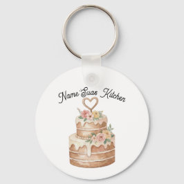 personalized Cake Keychain  Custom Name Baker Gift