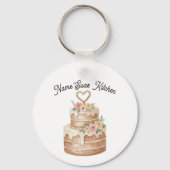 personalized Cake Keychain  Custom Name Baker Gift (Achterkant)