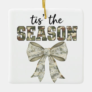 Personalized Camo "Tis the Season" Photo Keramisch Ornament