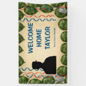 Personalized Camouflage Military Welcome Home  Spandoek (Verticaal)