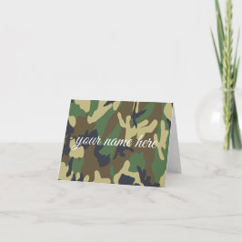 Personalized Camouflage Notecards Notitiekaartje