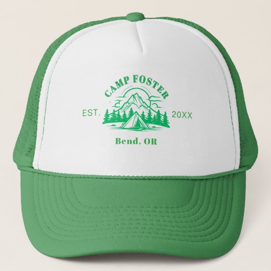 Personalized Camp Trip Hat Custom Summer Family  Trucker Pet (Voorkant)