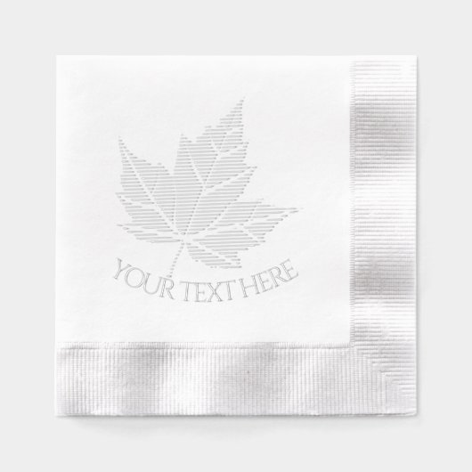 Personalized Canada Napkins Embossed Maple Leaf (Recto)