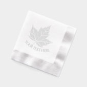 Personalized Canada Napkins Embossed Maple Leaf (Gauche)