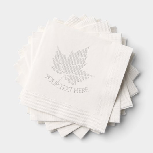 Personalized Canada Napkins Embossed Maple Leaf (Insitu (empilé))