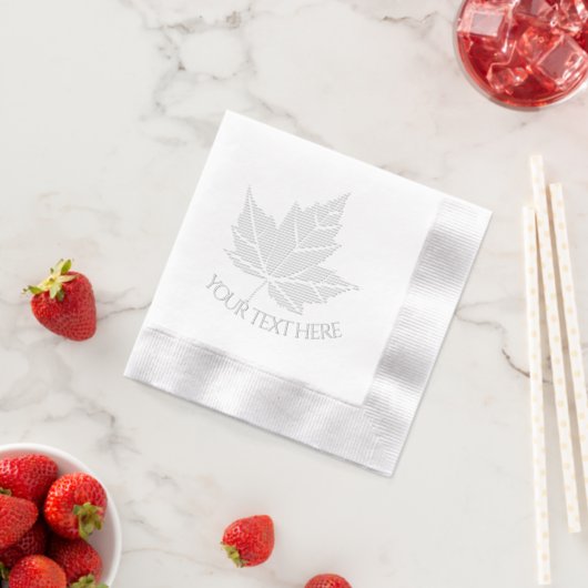 Personalized Canada Napkins Embossed Maple Leaf Folie Servetten (Insitu (Aardbei))