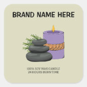 Personalized Candle Label | Custom Brand Name Here (Voorkant)