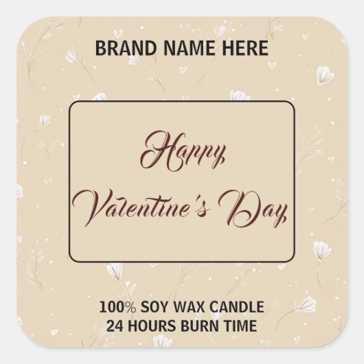 Personalized Candle Label Happy Valentine’s Day (Voorkant)
