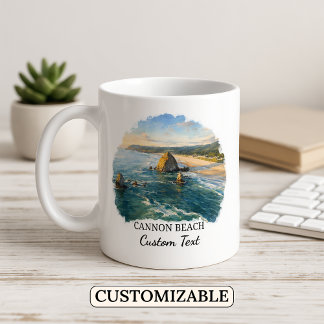 Personalized Cannon Beach Mug, Oregon Coast Koffiemok