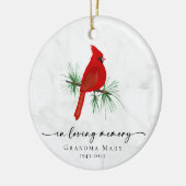 Personalized Cardinal In Loving Memory Keepsake Keramisch Ornament (Links)