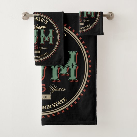 Personalized Caribbean Rum Liquor Bottle Label Bar (En situation)