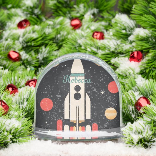 Personalized Cartoon Space Rocket (Noël)