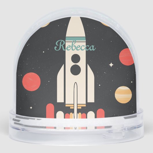 Personalized Cartoon Space Rocket (Arrière)
