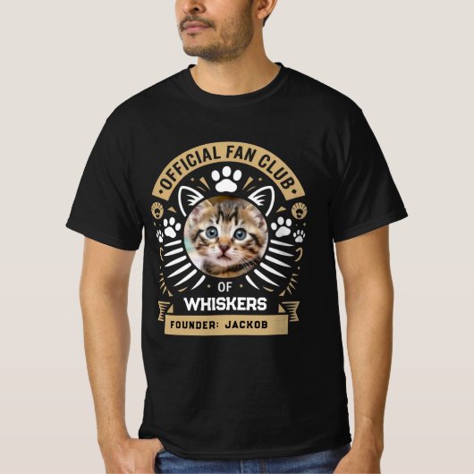 Personalized Cat Fan Club T-Shirt | Custom Cat Pho (Devant)