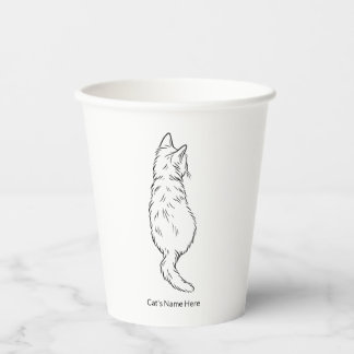 Personalized Cat Line Art 8oz Paper Cup Papieren Bekers