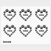 Personalized Cat Paw Print Square Shape Sticker (Feuille)