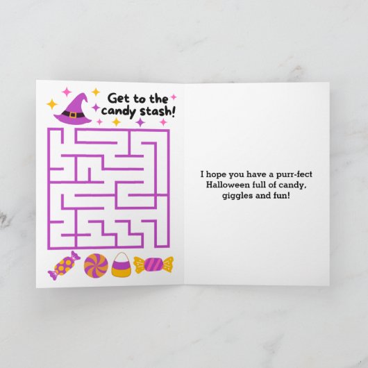 Personalized Cat Pumpkin Halloween Maze Kaart (Binnen)