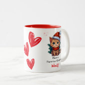 Personalized Cat Themed Christmas Mug (Devant droit)