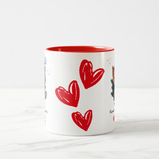 Personalized Cat Themed Christmas Mug (Centre)