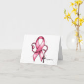 Personalized Catholic Breast Cancer Encouragement Kaart (Gele Bloem)