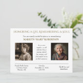 Personalized Celebration of Life Invitation (Debout devant)