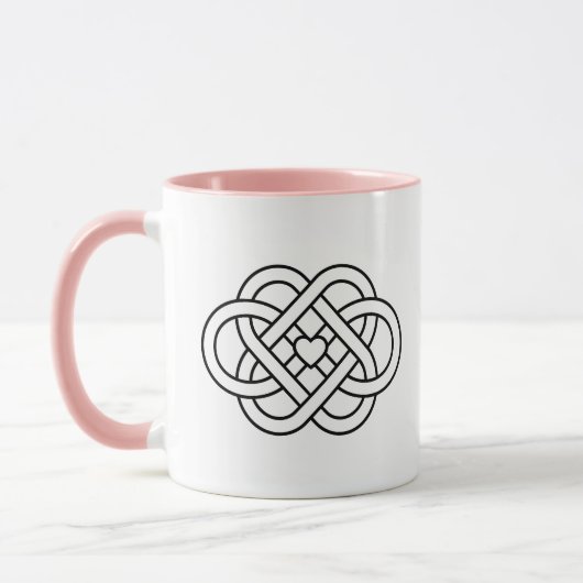 Personalized Celtic Love Knot Heart Coffee Mug (Gauche)