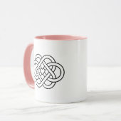 Personalized Celtic Love Knot Heart Coffee Mug (Devant gauche)